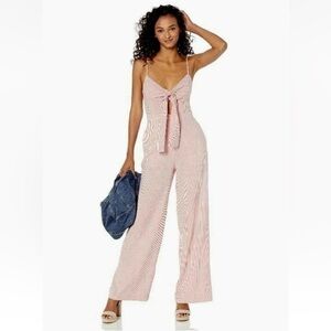 BCBGMaxAzria Pink Striped Jumpsuit